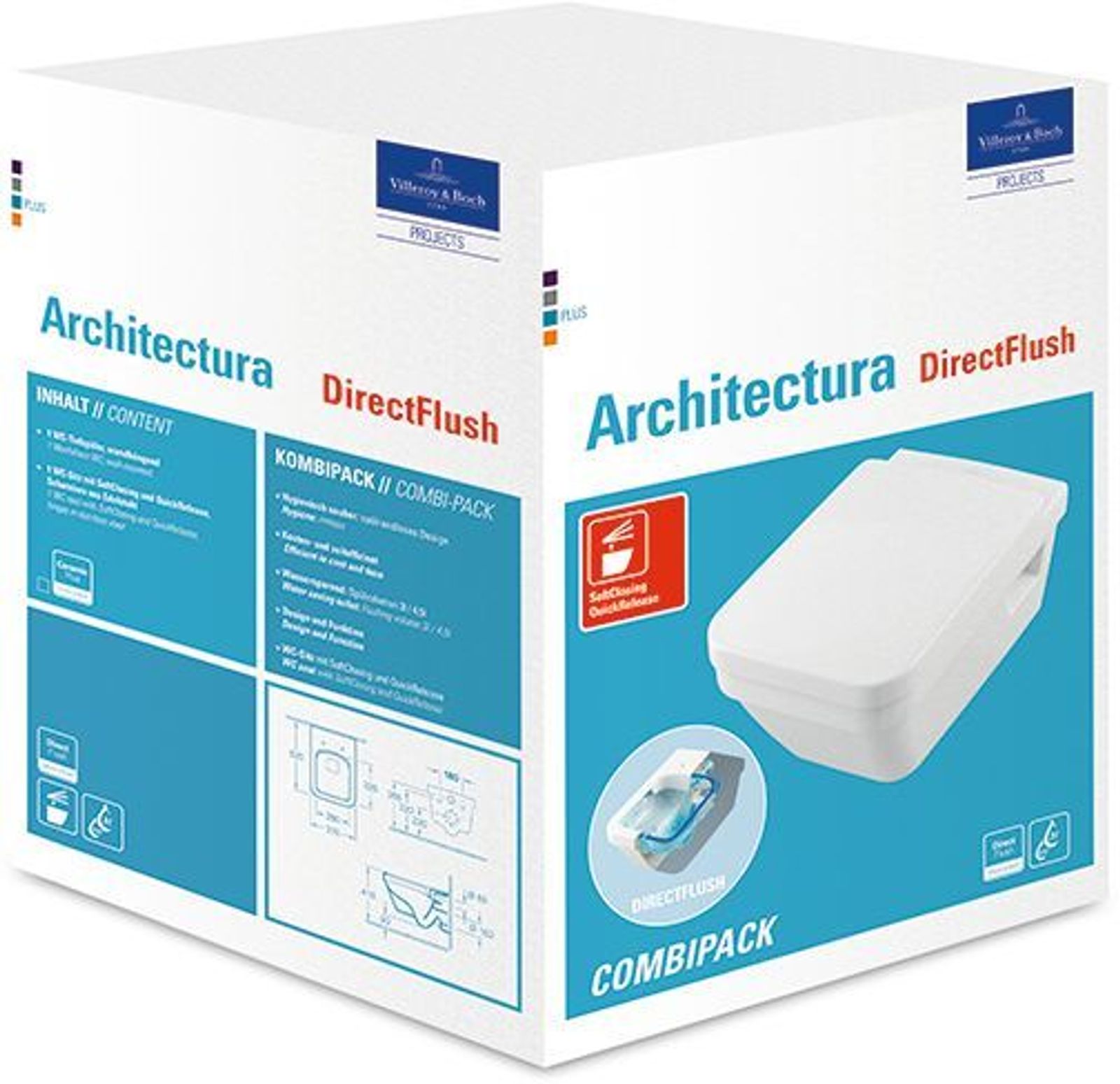 Villeroy & Boch Combi-Pack Architectura 5685HR Rechteck Weiß Alpin CeramicPlus