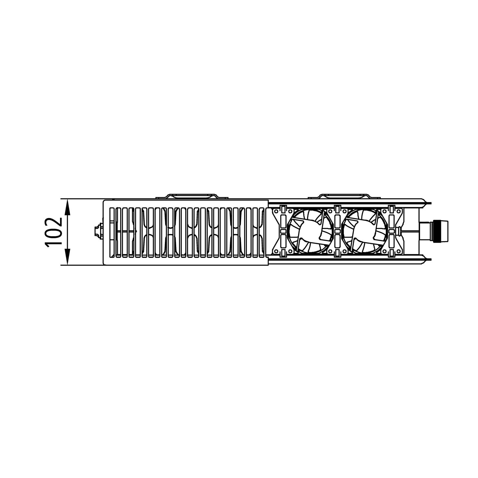 Kermi x-flair Line-V Wärmepumpen-Heizkörper Typ 22 605x1205x102 mm rechts 843 Watt