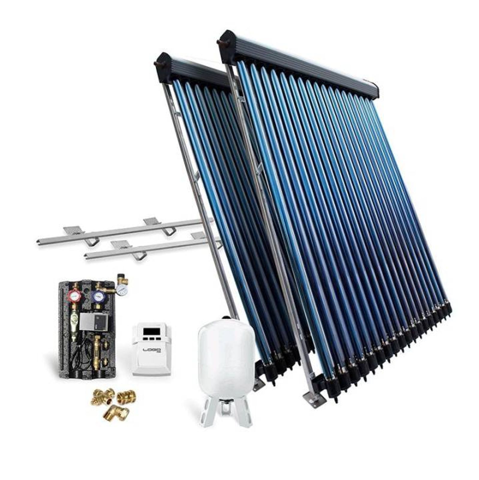 Solar-Paket Röhrenkollektor HP30 9,78 m² für Schrägdach