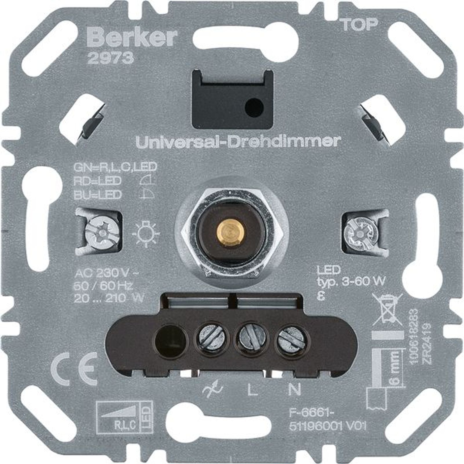 Berker 2973 Universal-Drehdimmer (R, L, C, LED), Lichsteuerung