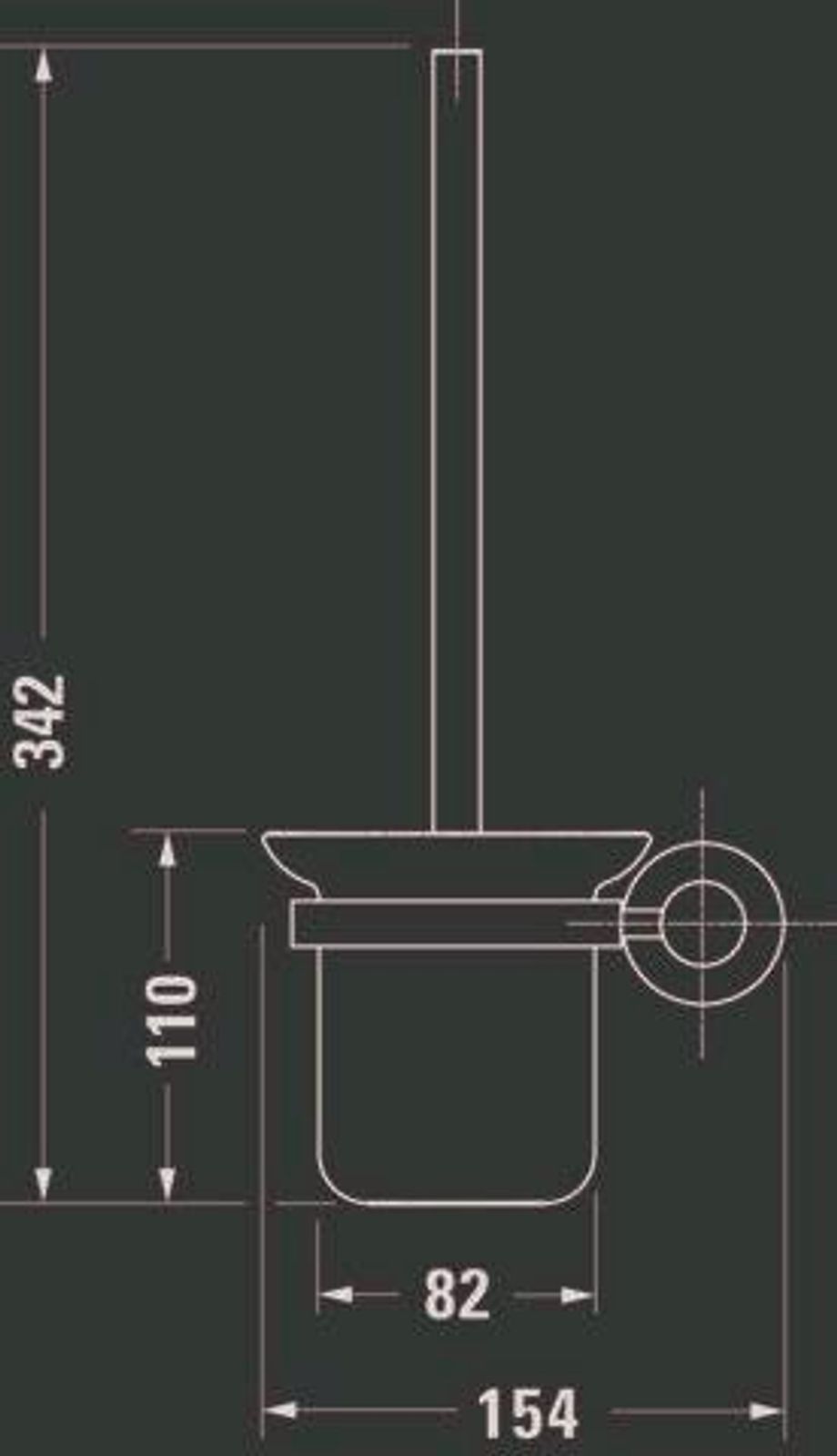 Bürstengarnitur D-Code für Wandmontage, Glas matt, chrom