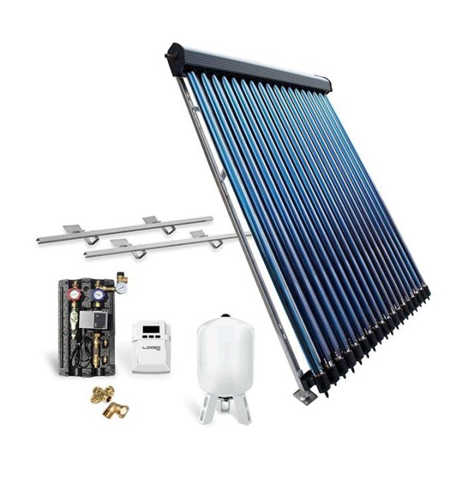 Solar-Paket Röhrenkollektor HP30 4,89 m² für Schrägdach