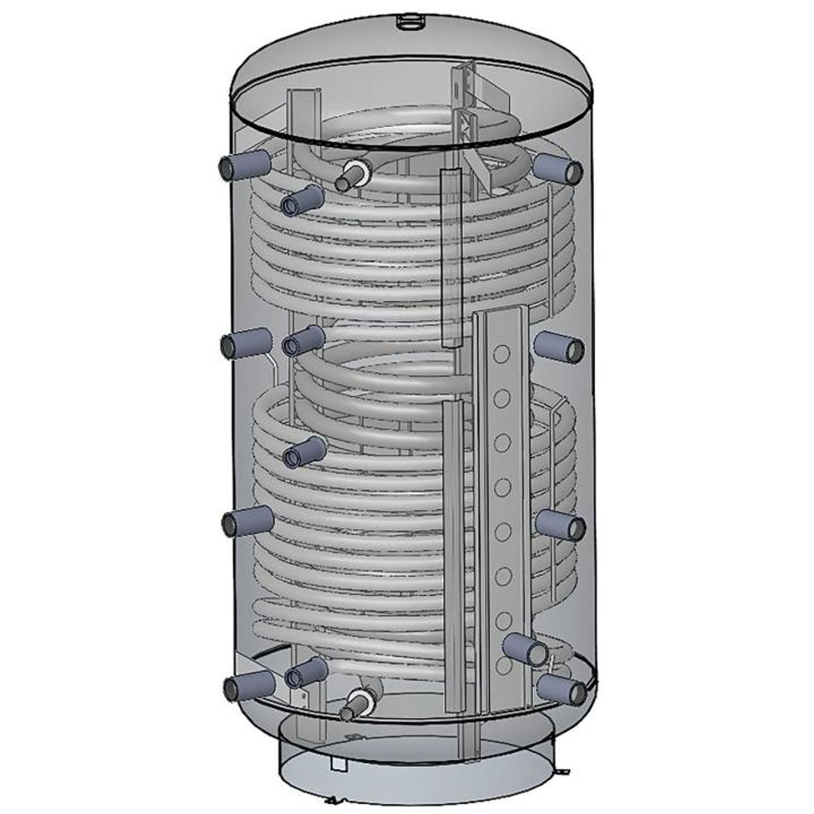 Kombi-Schichtspeicher 500 Liter mit einem Wärmetauscher und 100 mm Isolierung