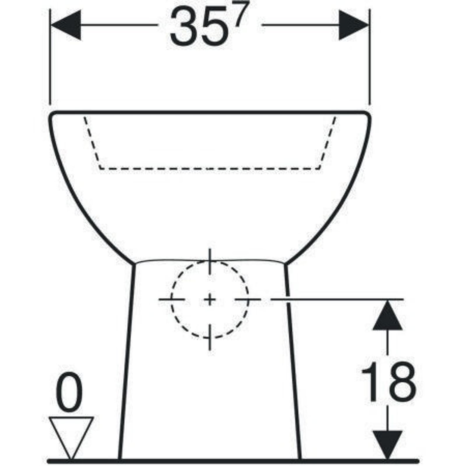 Geberit Renova Stand-WC für AP-SPK aufge Abgang horizontal, weiß