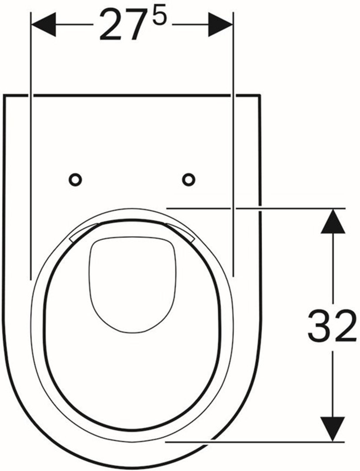 Geberit Acanto Wand-WC Tiefspüler geschlossene Form Rimfree, weiß KeraTect