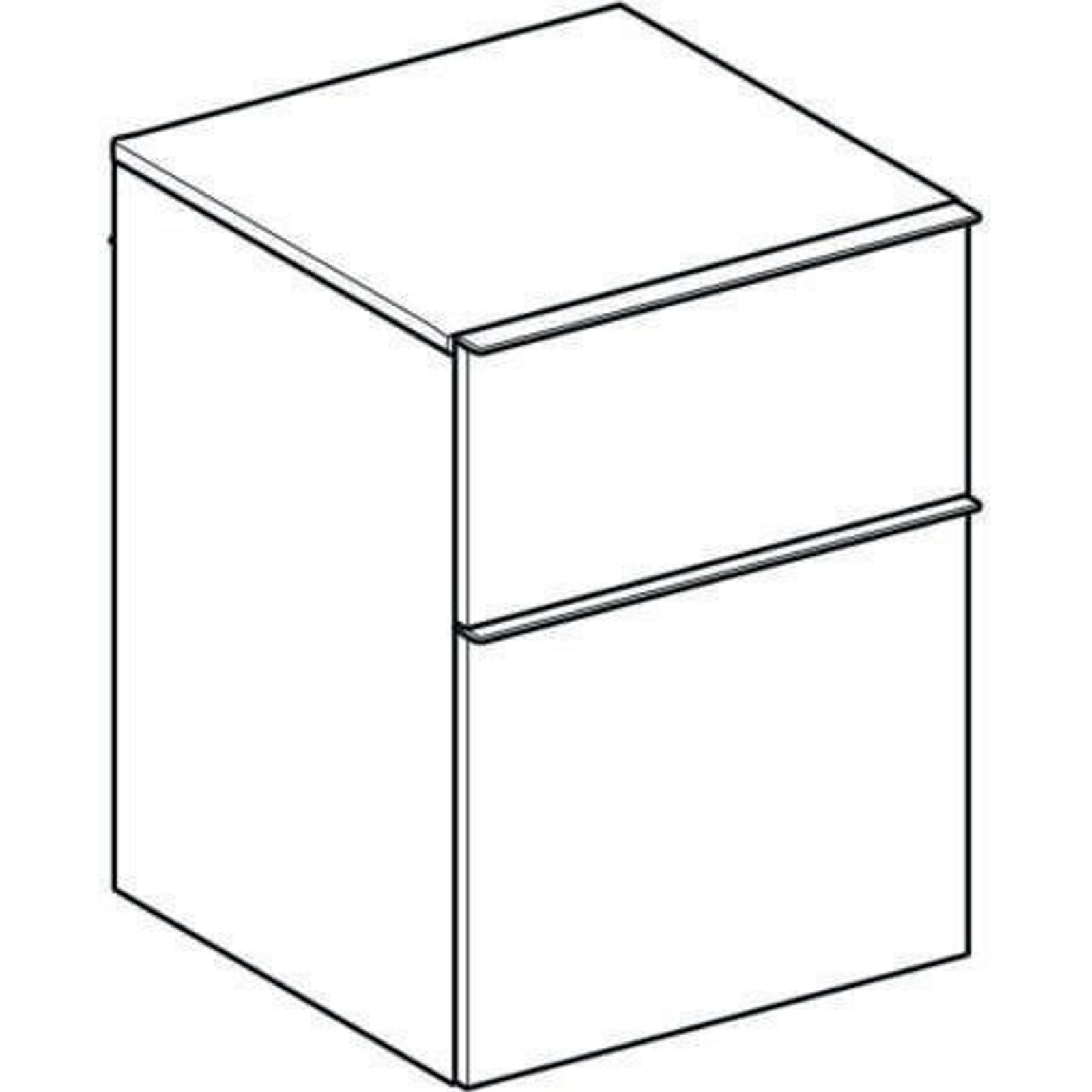 Geberit iCon Seitenschrank, 2 Schubladen 45x60x47,6cm, weiß matt